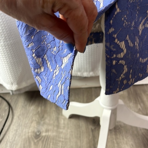 Vince Camuto Dress Off Shoulder Lace Periwinkle Blue Size 6 Pencil Skirt - Picture 10 of 16